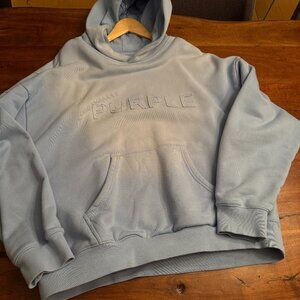 Purple Brand Light Blue Hoodie with Ombre faded finish XXL oversized